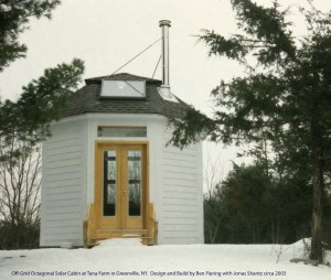 Off Grid octagonal cabin PV solar, with wood heat. Greenville NY. 